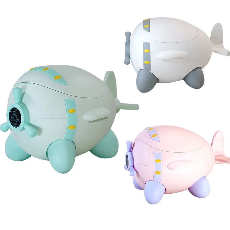 

Portable Baby Pot Children Potty Training Toilet Seat Airplane Shape Infant Bedpan Comfortable Backrest Seats Cartoon Cute Pots