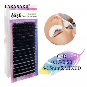 

LAKANAKU Fashion lashes Flat Ellipses Eyelashes Extension Split tips Ellipse Makeup Eyelashes Shaped Natural Clear