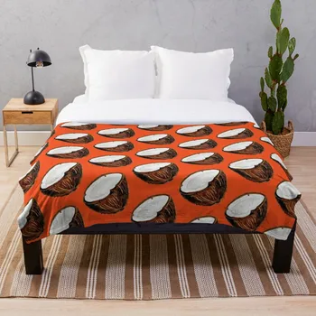 

Coconut Pattern Red Throw Blanket Soft Sherpa Blanket Bed Sheet Single Knee Blanket Office Nap Blanket