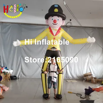 

3.5m high parade advertising moving puppet cute inflatable clown puppet costumes inflatable