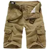 Summer Casual Shorts Men Cotton Cargo Shorts Mens Multi Pocket Knee Length Pant Fashion Streetwear Shorts for Men Without Belt