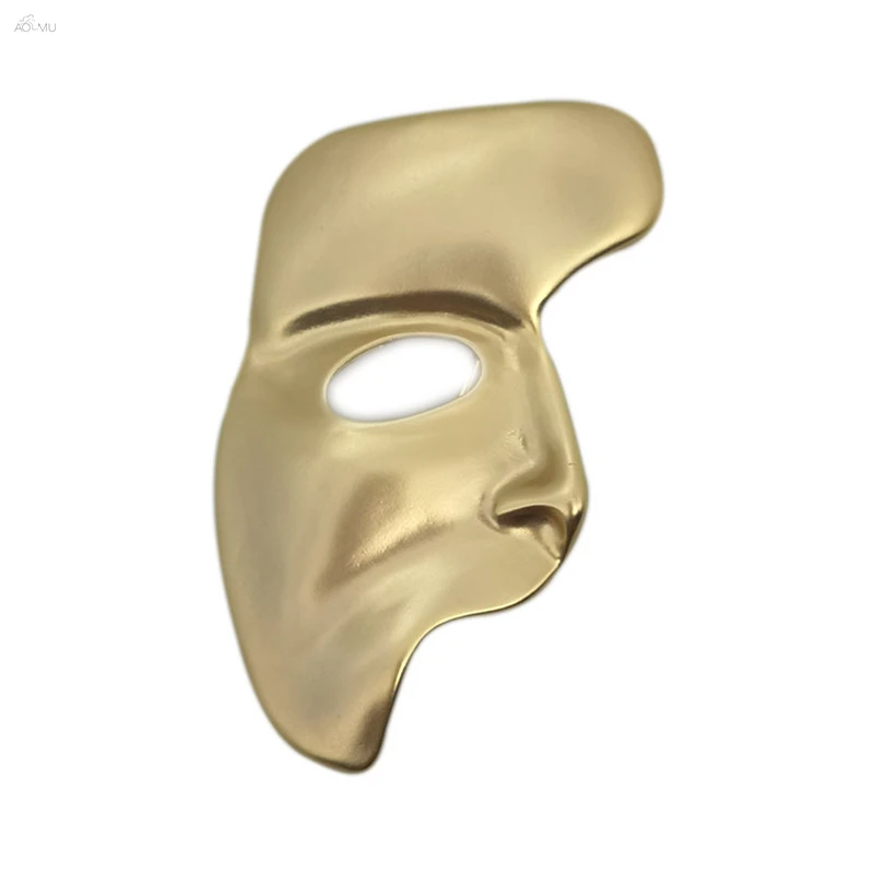 AOMU Brooches for Women Coat Brooch Abstract Half Face Mask Pins Metal Gold Color Jewelry | Украшения и аксессуары