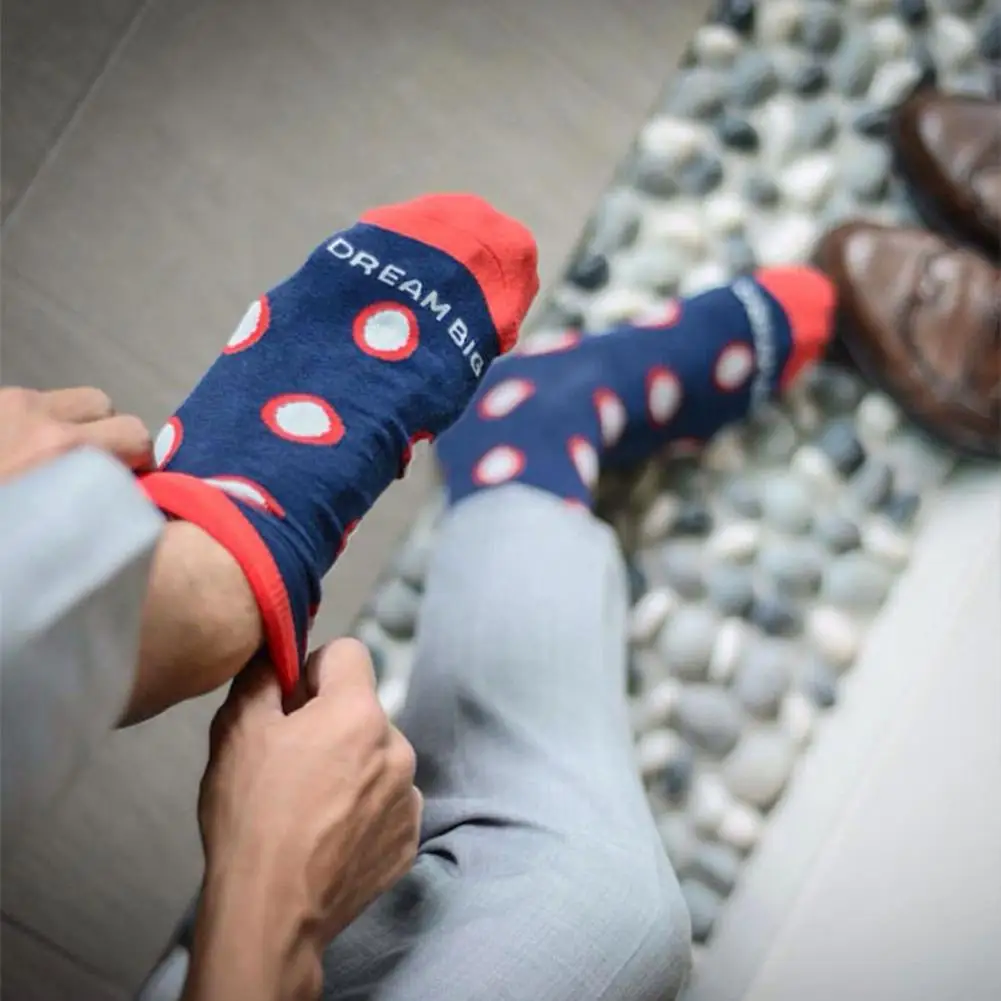 Yiwa Men Women Retro Style Cartoon Cotton Mid-calf Length Socks