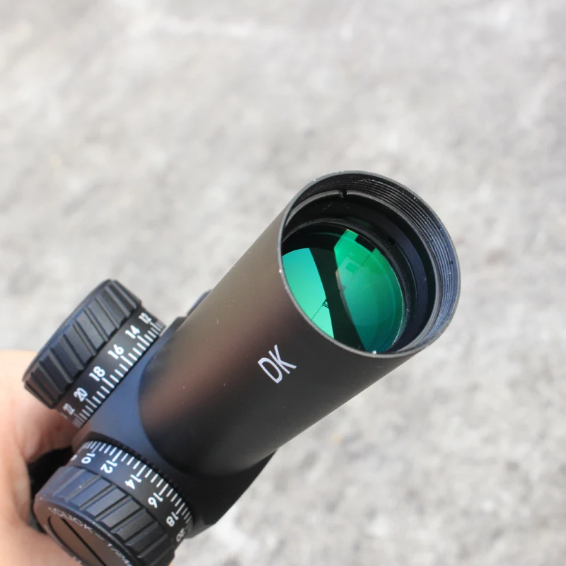 TUJIZHE DK1-6x24 Hunting Shooting Riflescope Optical Sight Compact Rifle Scope Glass Etched Reticle R/G Illumination