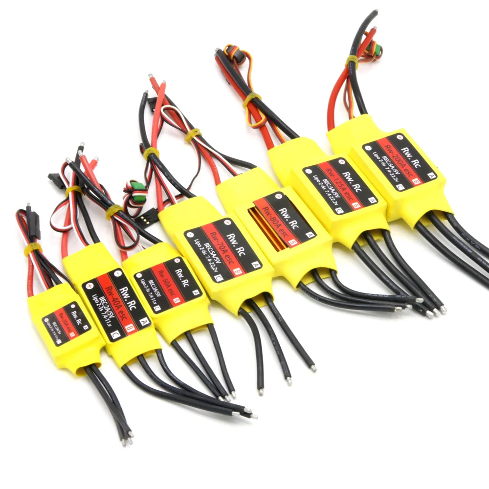 Оригинальный контроллер скорости Mitoot 10A/20A/30A/40A/50A/60A/70A/80A/100A/200A бесщеточный ESC с BEC RC