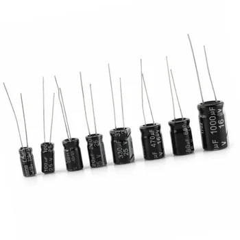 

500pcs Aluminum Capacitors Kit Low Frequency Diy Assorted Electronic 0.1UF-1000UF 10V-50V 24 Value W/Box Accessory