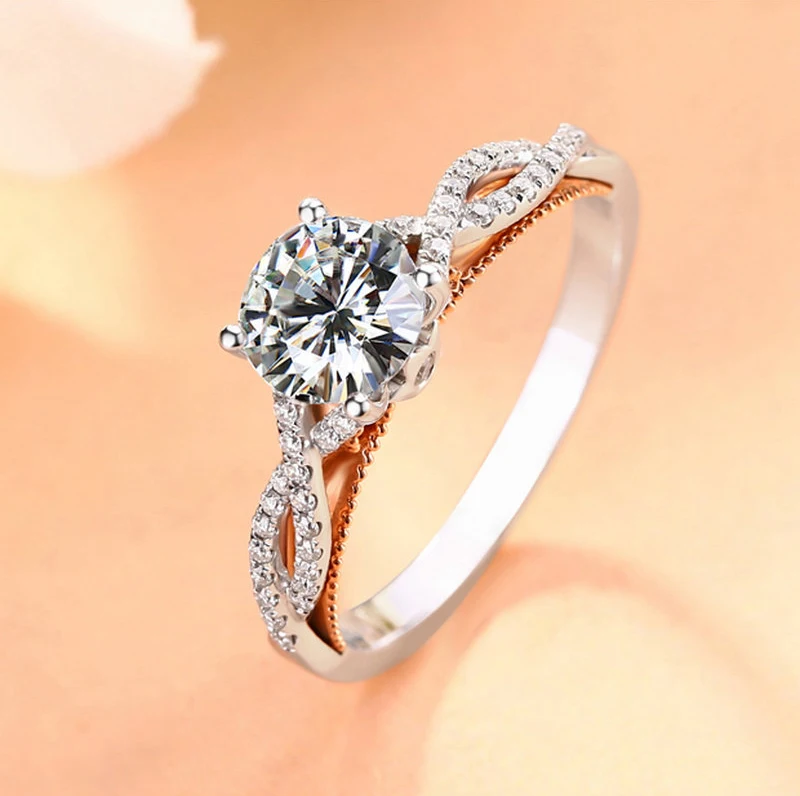 18K Золотое кольцо 1ct DVVS Moissanite кольцо с национальным сертификатом D006