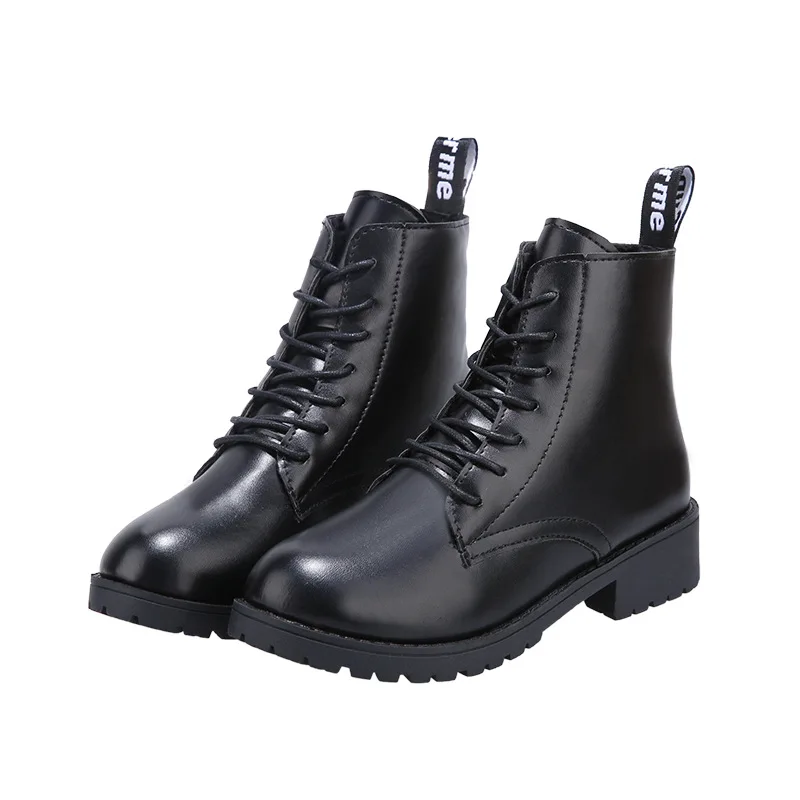 Classic Women's Boots 2020 Winter Motorcycle Ankle Boots Wedges Female Lace Up Platforms Spring Black Work and Safety Shoes