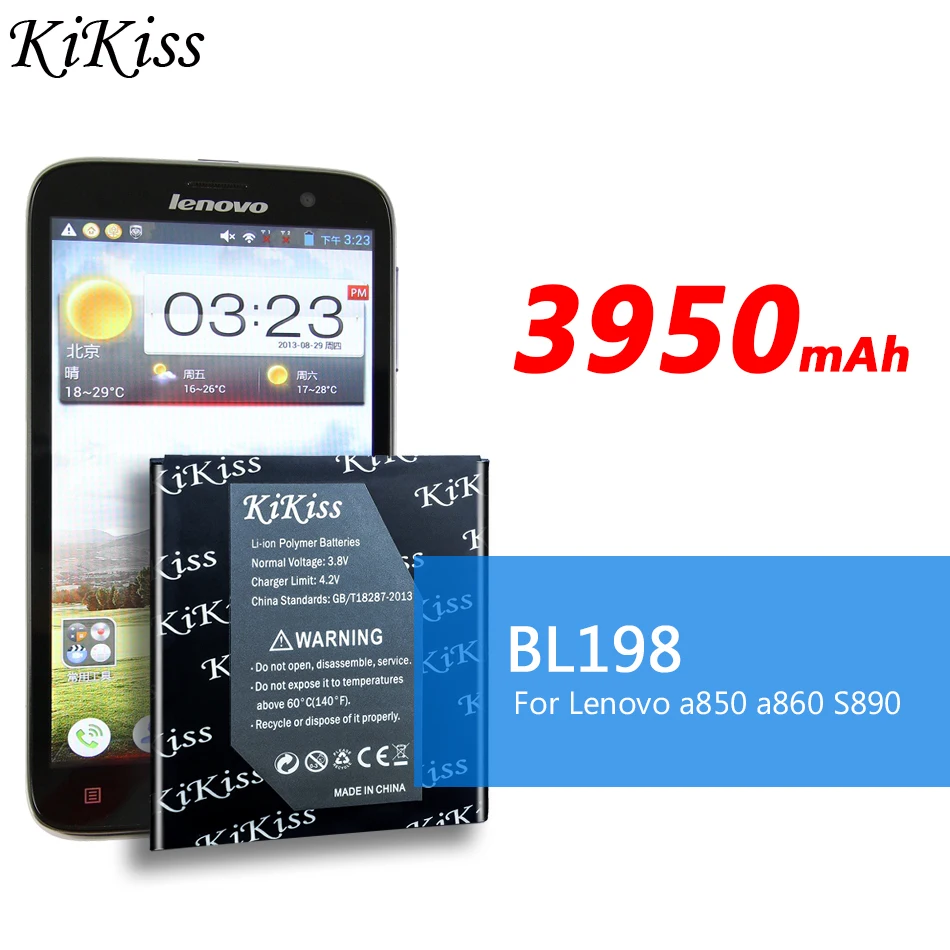 Big Power Battery BL198 3950mAh for lenovo A859 A860E S890 A850 A830 K860 K860I A678T S880I +Track Code | Мобильные телефоны и