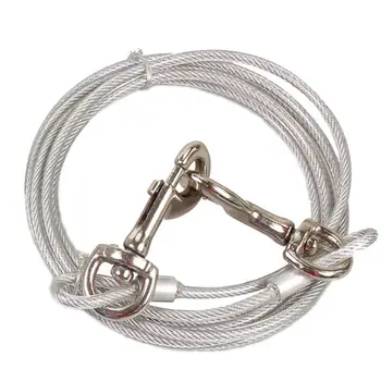 

Steel Wire Dog Leashes Anti-Bite Wire Tow Rope Leash Double-Headed Out Down Cable Lead Belt for Pet Dogs 3 Colors