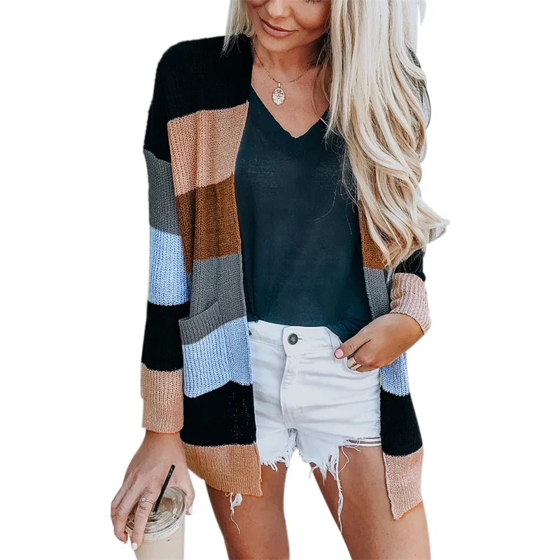 

Cardigans Knitted Sweaters Women Autumn Thin Knitted Cardigan Sweater Cotton Long Streetwear Coat Female outware