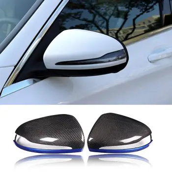 

Carbon Fiber Blue Edge Replacement Side Door Rearview Mirror Cap for Mercedes Benz E S C-Class W205 W213 W222 GLC X253 2014-2019