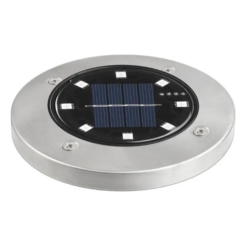 8LED Солнечный садовый подземный светильник, водонепроницаемый, устойчивый к коррозии, сопротивление сжатию, меняющий цвет, для двора, похороненный светильник
