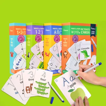 

Mideer Early Childhood baby kids Education Flash Card English Letter Cognitive Cards Repeat Practice Puzzle Handwritten Cards