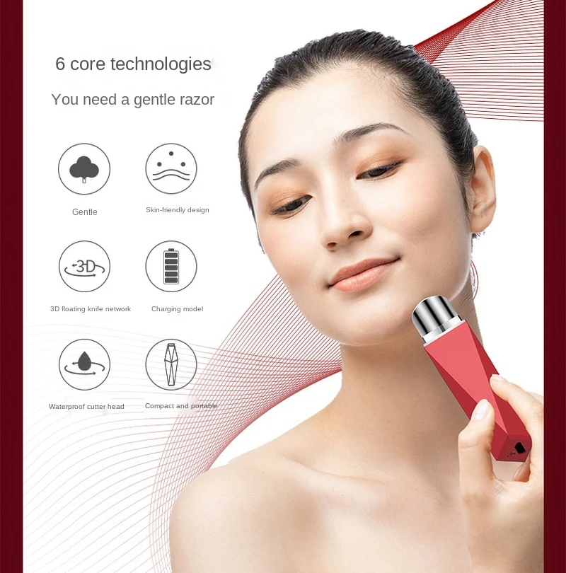 

Electric hair remover Electric Eyebrow Shaping Device Women's Eyebrow Scraper Portable Beginners Safety Lipstick Eye-Brow Knife
