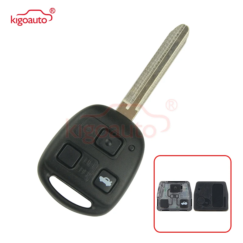 Ключ дистанционного управления Kigoauto Denso (не Valeo) 3 кнопки лезвие toy43 304 МГц 4D67 чип