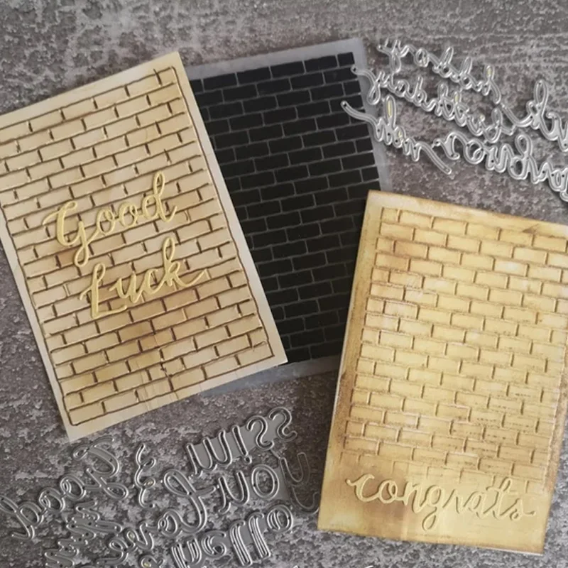 Brick Wall Plastic Embossing Folders For Card Making Scrapbooking