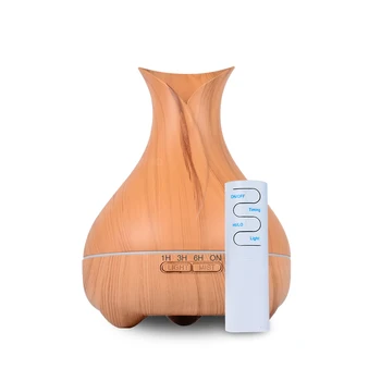

Ultrasonic Air Humidifier 550ml Aroma Essential Oil Diffuser with Wood Grain 7 Color Changing LED Lights for Office Home