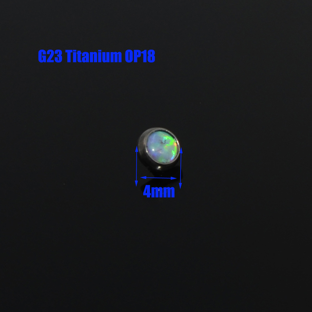 G23 4mm&5mm&6mm&7mm G23 Titanium Opal Stone Dermal Anchor Top Micro Skin Diver Surface Piercing Body Jewelry