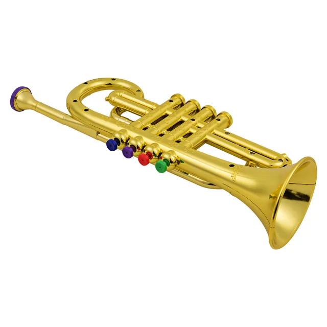 Trompeta de plástico de 34cm para niños, instrumento de viento con 3  Llaves, Juguete Musical, regalo de recuerdo de fiesta, plata o oro, 1  unidad - AliExpress