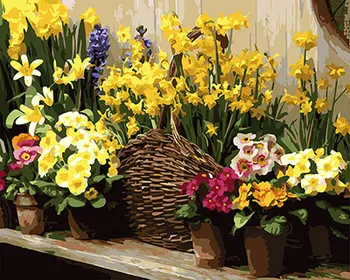 

DRAWJOY Pictures Flower DIY Painting By Numbers Canvas Oil Painting Painting And Calligraphy Home Decor For Living Room Wall Art