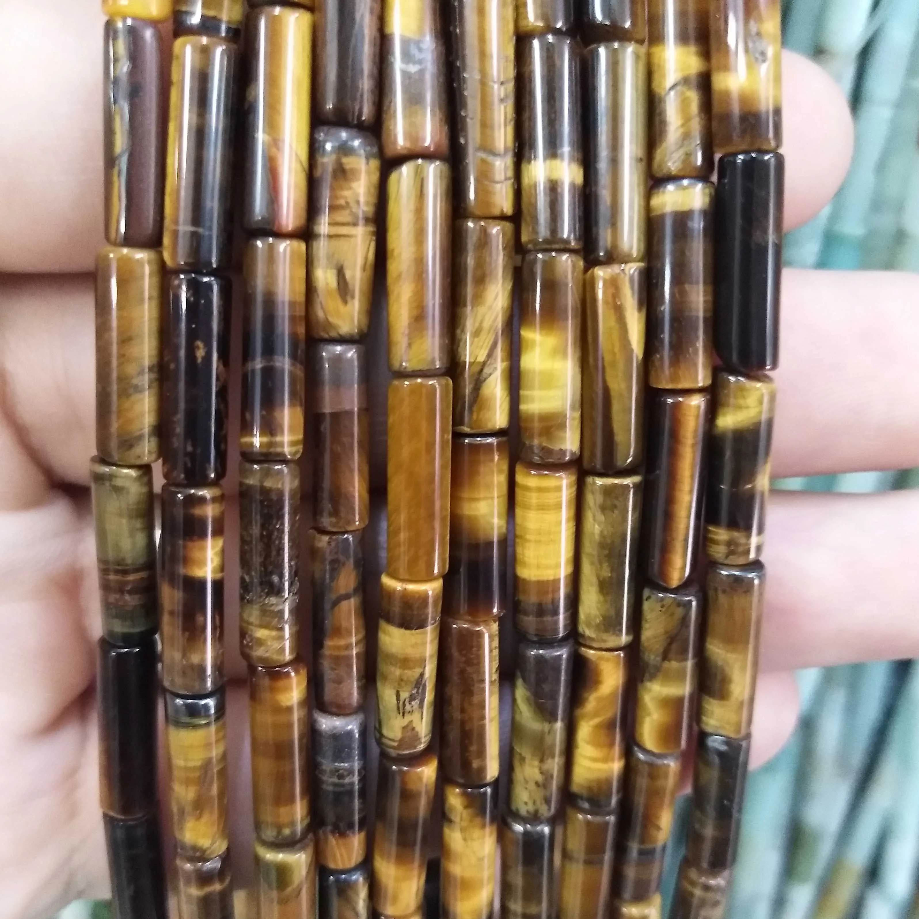 Natural Stone Cylinder Beads: Turquoise, Agate, Lapis Lazuli, and Jasper