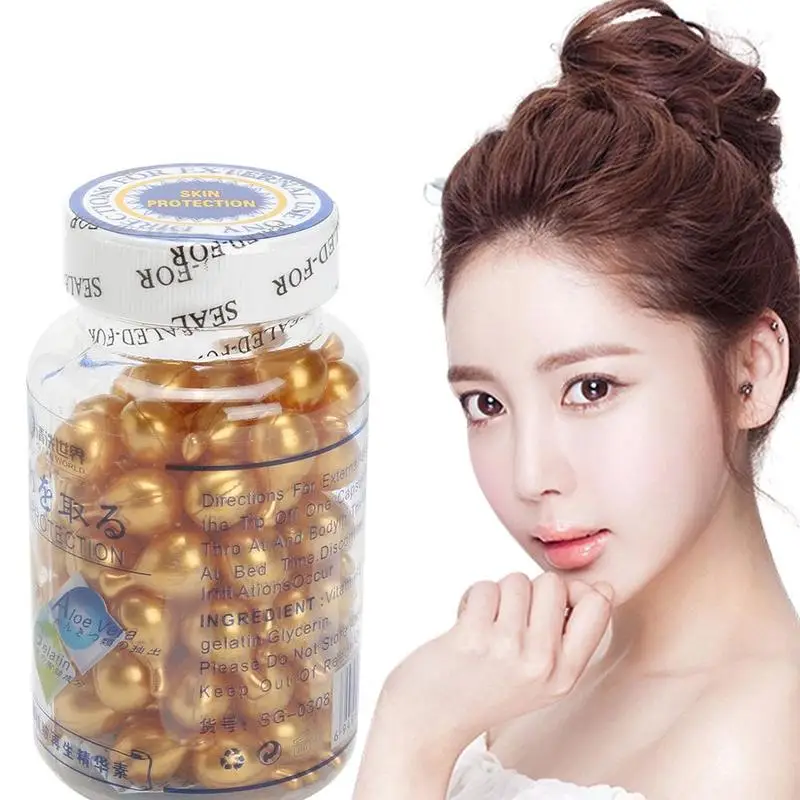 Vitamin E Extract Capsules Moisturizing Cream Ve Serum Facial Korean Makeup  90Pcs/bottle Skin Care 4