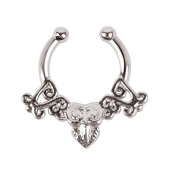 Stainless Steel Fake Nose Ring Septum Piercing Cheater Clip On Non Piercing Nose Ring Fake Septum Jewelry Faux Percing Nez