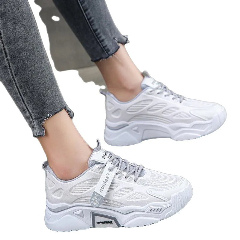 2021 Spring and Autumn Thick-soled Old Shoes Women's Trendy New Casual Korean Style Breathable Net Red Fashion Sneakers Women