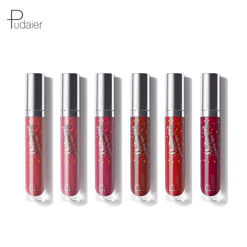 Pudaier Professional Makeup Velvet Nude Lip gloss Waterproof Liquid Matte Lipstick Long lasting Lipstick Set Korean Cosmeticst