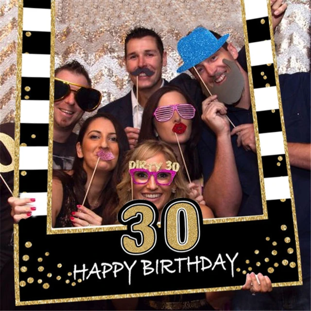 Photo Booth Frame Birthday Party  Happy Birthday Photo Props Paper - 1 16  18 21 30 - Aliexpress