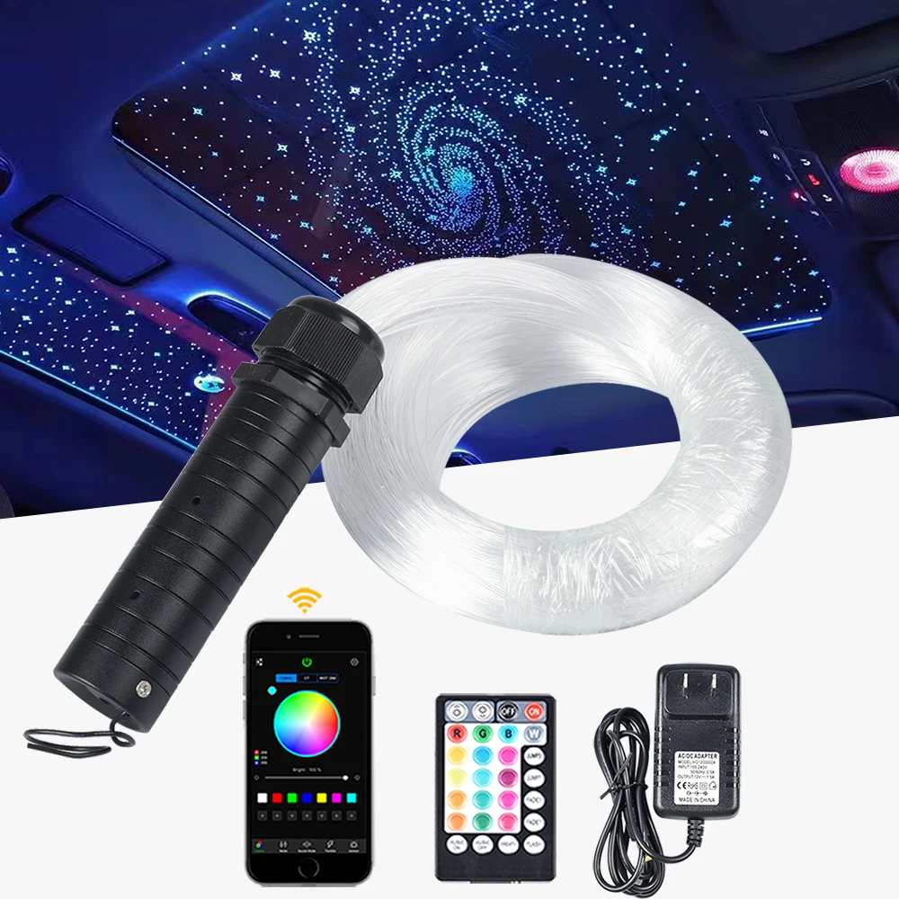 6w Rgbw Fiber Optic Light Bluetooth App/rf Control For Car Ceiling