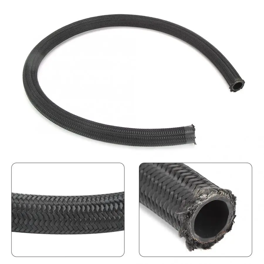 1M/3.3ft AN16 Oil Fuel Line Gas Radiator Nylon Steel Braided Hose For Car Engine 