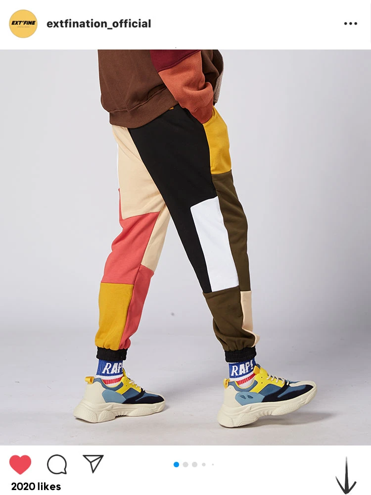 ExtFination | Мужские Лоскутные повседневные шаровары в стиле хип-хоп мужские брюки