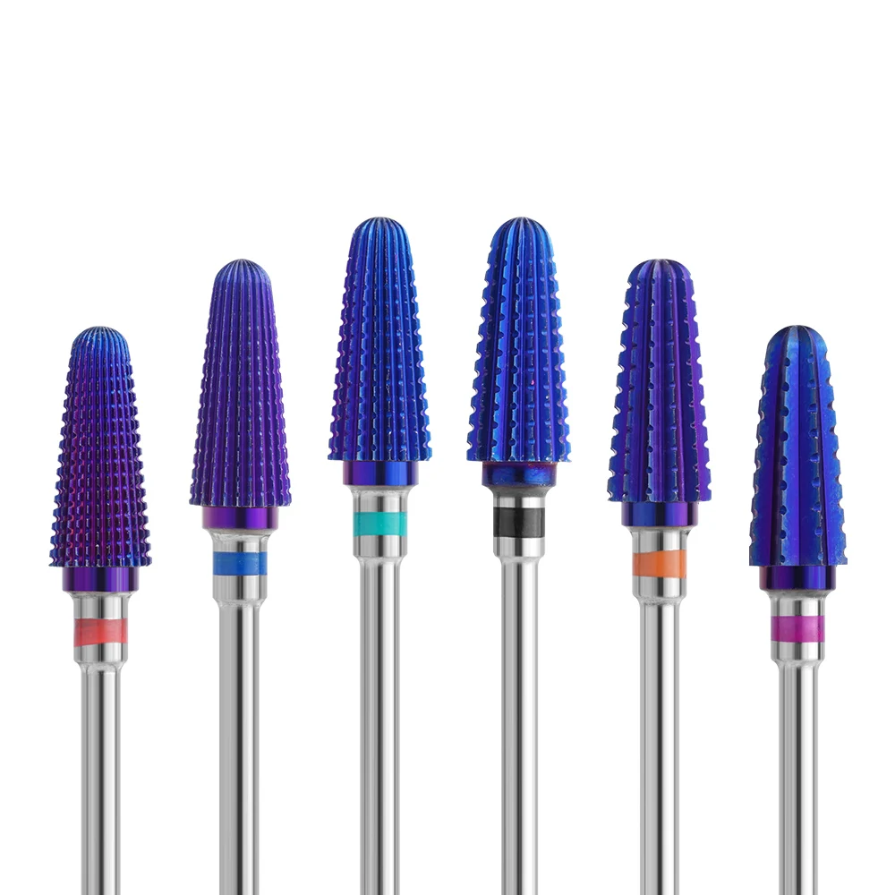 Carboneto de Broca do Unha Fresas para Manicure Roxa Bits Tornado Carboneto Rotativo Rebarbas Máquina Unhas Frez Acessórios 1 Roxa carboneto de broca do prego bits