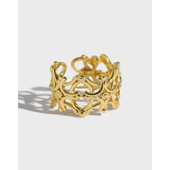 

Korean S925 sterling silver ring ins niche design Roman cross open ring female ring