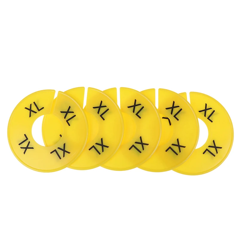 yellow 5 шт./лот, пластиковые разделители для одежды, круглые вешалки, разделители для одежды, бирки для одежды, маркировочное кольцо - Цвет: yellow