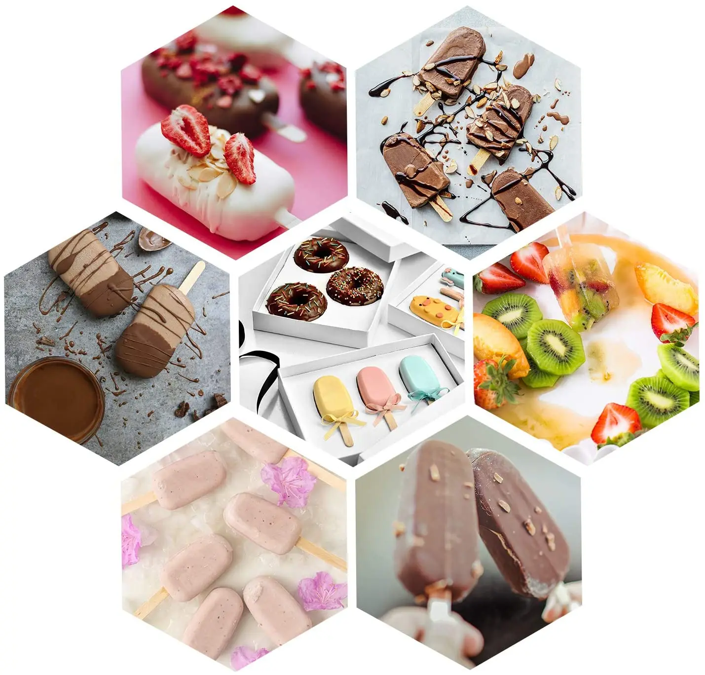 4/8 Holes Silicone Ice Cream Mold Ice Cube Tray Chocolate Popsicle Moulds DIY Dessert Homemade Baking Tools IcePop Makers