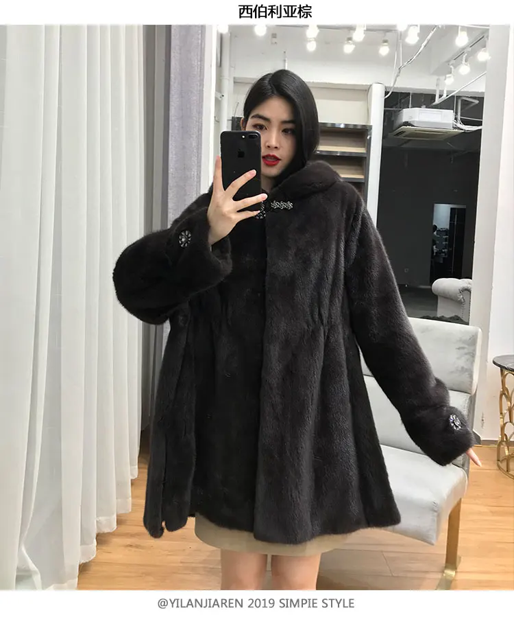Пальто из натурального меха норки, женская зимняя куртка, пальто и куртки из натурального меха, женское роскошное пальто с капюшоном, Chaquetas Mujer, W052, KJ3763