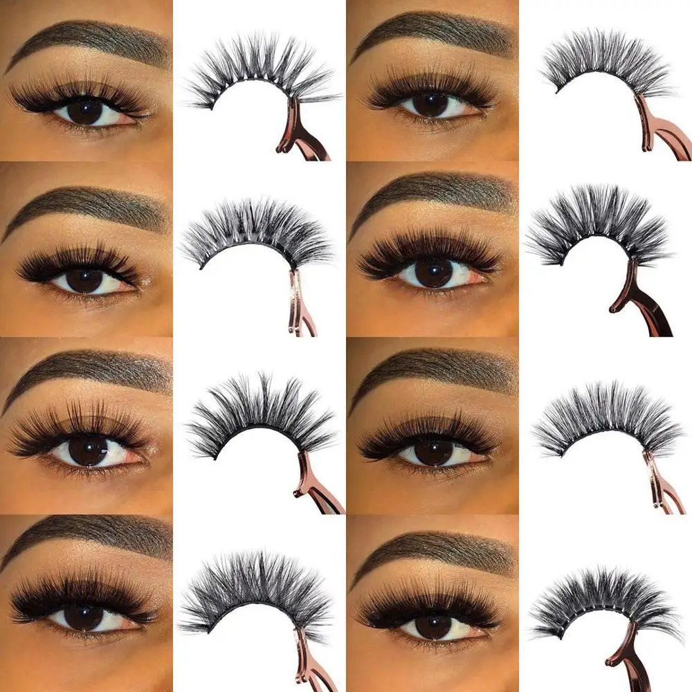 

Moonlass Make Up 25mm 3D Mink Lashes Bulk 100% Hand Made False Eyelash Extension Soft Long Mink Eyelash