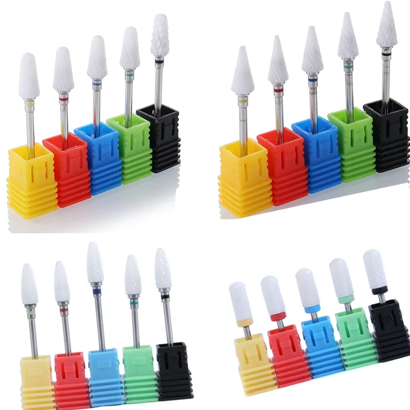 Nail Art Tools Nail Drill Bit Nail Drill Bits Nail Manicure Accessories Ceramic Nail Drill Bit Milling Cutter for Electric Manicure Drill Bits Flame Corn Files for Pedicure Machine Polish Accessory