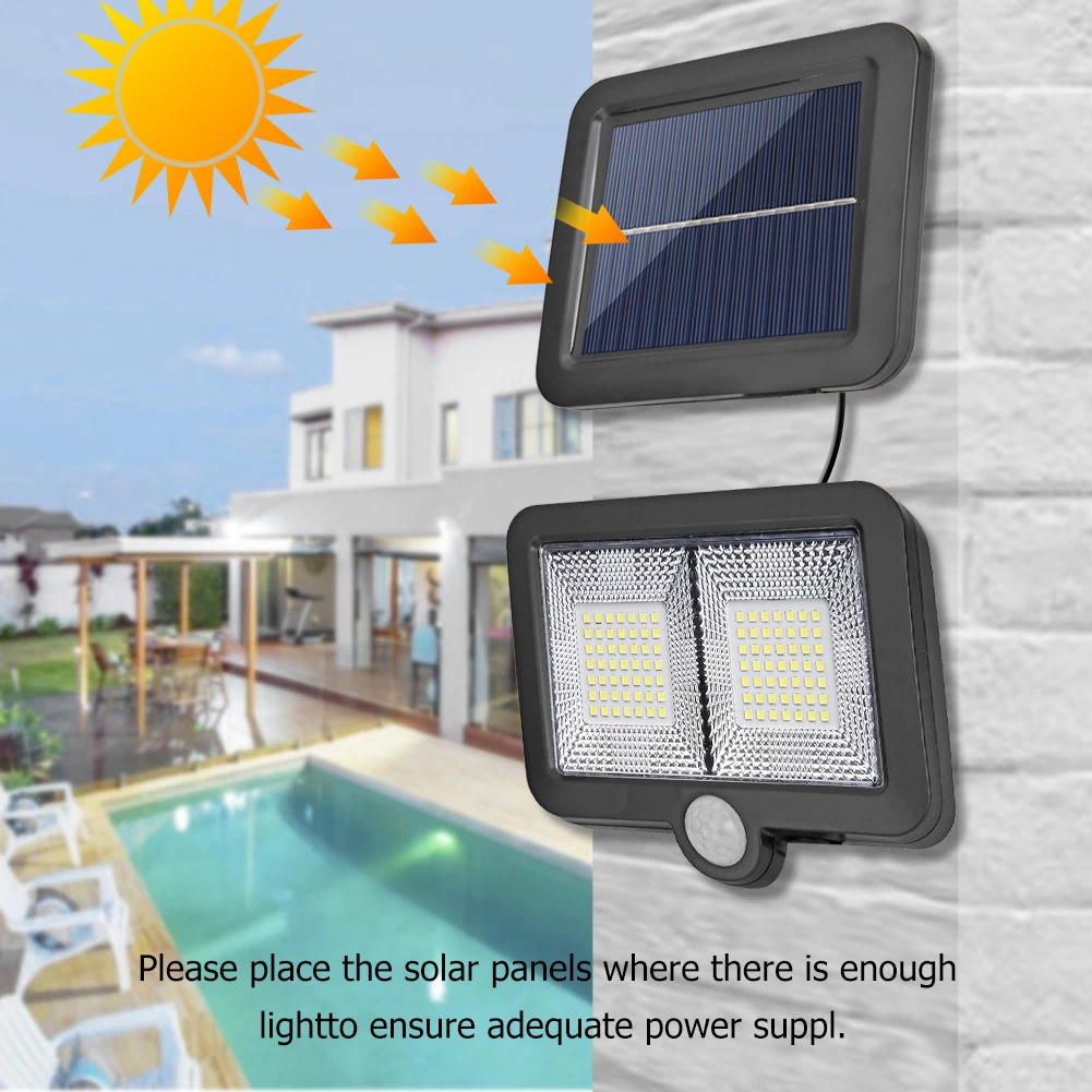 160LED Solar Powered Light Outdoors Waterproof PIR Motion Sensor Courtyard Street Lighting for Garden Decoration Solar Wall Lamp solar deck post lights