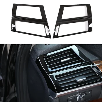 

2* High Quality Accessories Side Air Condition Vent Outlet Trim For BMW X5 X6 E70 E71 2008-13 Gloss Black Car Styling