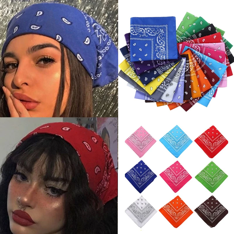 Bohemian Print Headbands Unisex Bandana Head Scarf Turban Headwraps for Girls Women Designer Headwear Head Wrap Men Square Scarf multi function cotton blend hip hop bandana headwear hair band scarf neck wrist wrap band magic head square scarf gift for mom