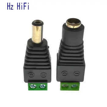 

1PCS Female 1PCS Male DC connector 2.1*5.5mm Power Jack Adapter Plug Cable Connector For 3528 5050 5730 LED Strip light