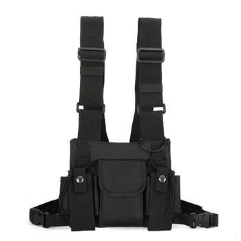 

Radio Walkie Talkie 3 Pocket Chest Pack Bag Harness for Motorola Baofeng KENWOOD Front Pack Vest Pouch Bag Carry Case