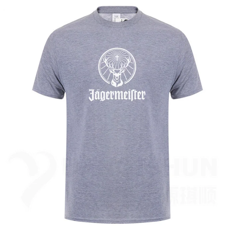 Мужская футболка с логотипом Jagermeister Music Tour, высокое качество, модная эксклюзивная футболка из хлопка, 16 цветов, унисекс, уличная одежда, Harajuku - Цвет: Gray 2