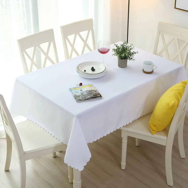 

Solid Color Rectangular Dining Table Cover 100% Polyester Coffee Table Tablecloth Rectangle For Hotel Wedding Party Decoration