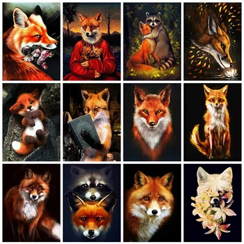

EverShine 5D Diamond Painting Fox Full Square Diamond Embroidery Animals Cross Stitch Kit Rhinestones Mosaic Art Home Decor