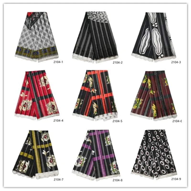 Высококачественный цифровой печатный воск дизайн африканская атласная лента из ткани лента Шелковый узор атласная шёлковая ткань для платье для вечеринки 2104